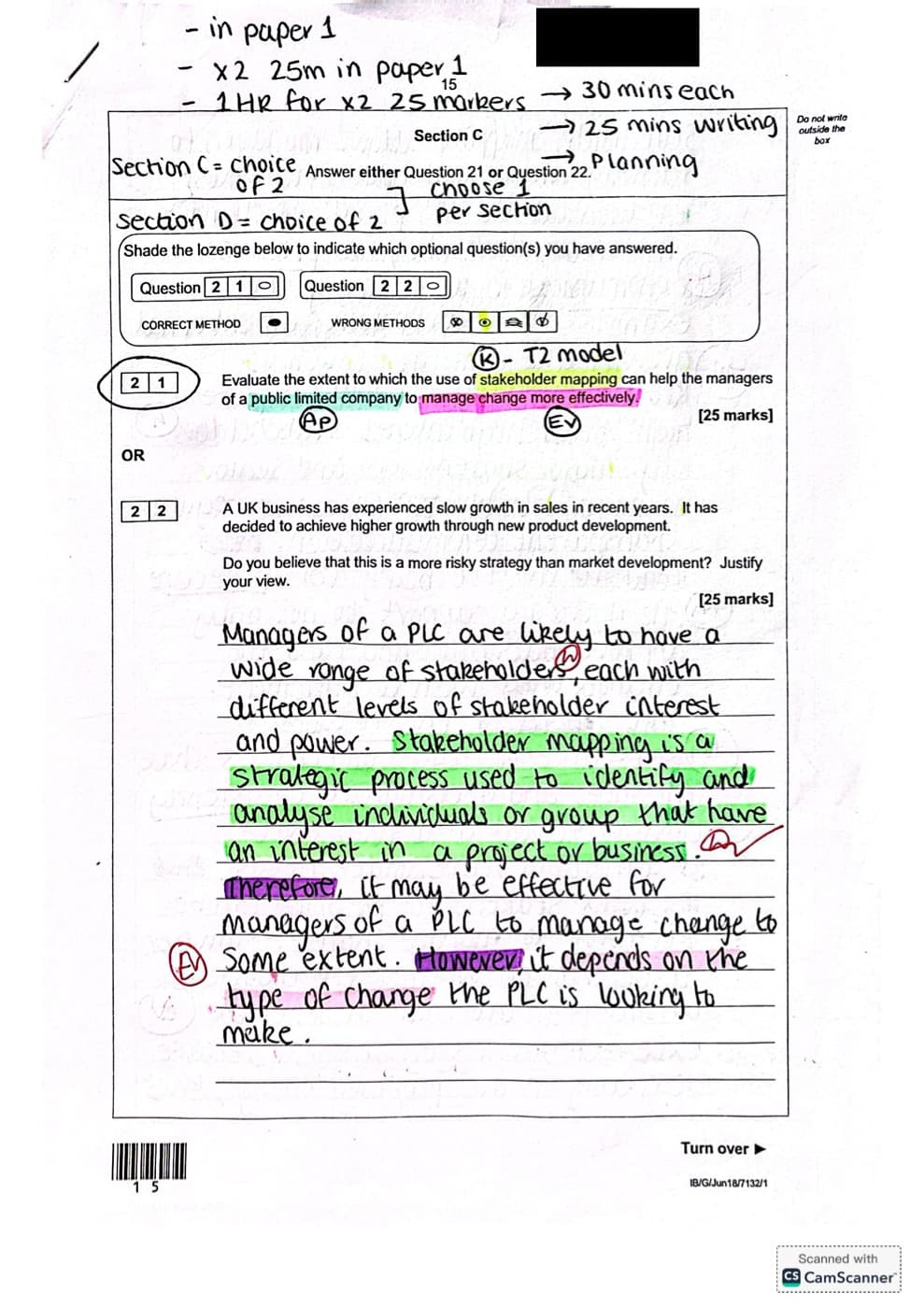 Annotated model answers — preview